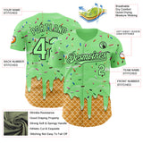 Custom Pea Green-Black Ice Cream Waffle Foodie Dessert Authentic Baseball Jersey