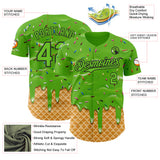 Custom Aurora Green-Black Ice Cream Waffle Foodie Dessert Authentic Baseball Jersey