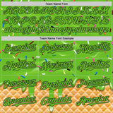 Custom Aurora Green-Black Ice Cream Waffle Foodie Dessert Authentic Baseball Jersey