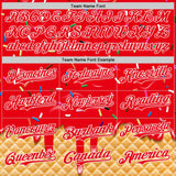 Custom Fire Red-White Ice Cream Waffle Foodie Dessert Authentic Baseball Jersey