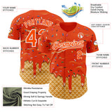 Custom Orange-White Ice Cream Waffle Foodie Dessert Authentic Baseball Jersey