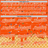 Custom Orange-White Ice Cream Waffle Foodie Dessert Authentic Baseball Jersey