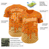 Custom Bay Orange-White Ice Cream Waffle Foodie Dessert Authentic Baseball Jersey