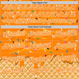 Custom Bay Orange-White Ice Cream Waffle Foodie Dessert Authentic Baseball Jersey