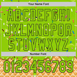 Custom Neon Green-Black Ice Cream Waffle Foodie Dessert Authentic Baseball Jersey