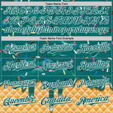 Custom Teal-White Ice Cream Waffle Foodie Dessert Authentic Baseball Jersey