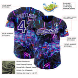 Custom Black Dark Purple-White Futurism Cyberpunk E-sports 3D Pattern Design Authentic Baseball Jersey