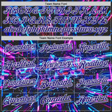 Custom Black Dark Purple-White Futurism Cyberpunk E-sports 3D Pattern Design Authentic Baseball Jersey