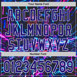 Custom Black Dark Purple-White Futurism Cyberpunk E-sports 3D Pattern Design Authentic Baseball Jersey