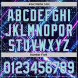 Custom Black Ice Blue-Medium Purple Futurism Cyberpunk E-sports 3D Pattern Design Authentic Baseball Jersey