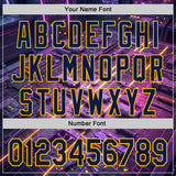 Custom Black Navy-Yellow Futurism Cyberpunk E-sports 3D Pattern Design Authentic Baseball Jersey