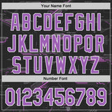Custom Black Medium Purple-White Futurism Sci-Fi E-sports 3D Pattern Design Authentic Baseball Jersey