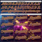 Custom Navy Purple-Yellow Futurism Sci-Fi E-sports 3D Pattern Design Authentic Baseball Jersey