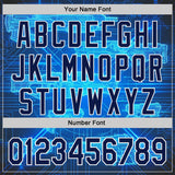 Custom Blue Navy-White Futurism Sci-Fi E-sports 3D Pattern Design Authentic Baseball Jersey