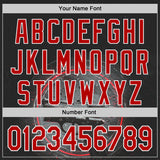 Custom Black Red-White Futurism Cyberpunk E-sports 3D Pattern Design Authentic Baseball Jersey
