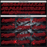 Custom Black-Fire Red Futurism Cyberpunk E-sports 3D Pattern Design Authentic Baseball Jersey