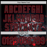 Custom Black-Fire Red Futurism Cyberpunk E-sports 3D Pattern Design Authentic Baseball Jersey