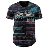 Custom Black-White Futurism Sci-Fi E-sports 3D Pattern Design Authentic Baseball Jersey