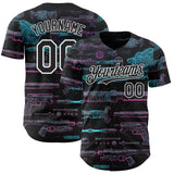 Custom Black-White Futurism Sci-Fi E-sports 3D Pattern Design Authentic Baseball Jersey
