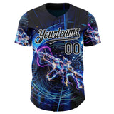 Custom Black-White Futurism Sci-Fi E-sports 3D Pattern Design Authentic Baseball Jersey