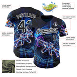Custom Black-White Futurism Sci-Fi E-sports 3D Pattern Design Authentic Baseball Jersey