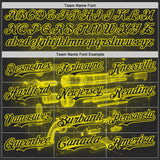 Custom Black-Light Yellow Futurism Cyberpunk E-sports 3D Pattern Design Authentic Baseball Jersey