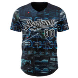 Custom Black-White Futurism Tactical E-sports 3D Pattern Design Authentic Baseball Jersey