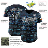 Custom Black-White Futurism Tactical E-sports 3D Pattern Design Authentic Baseball Jersey