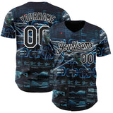Custom Black-White Futurism Tactical E-sports 3D Pattern Design Authentic Baseball Jersey