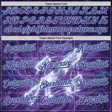 Custom Black Purple-Ice Blue Futurism Cyberpunk E-sports 3D Pattern Design Authentic Baseball Jersey