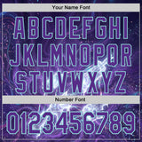 Custom Black Purple-Ice Blue Futurism Cyberpunk E-sports 3D Pattern Design Authentic Baseball Jersey