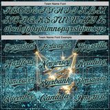 Custom Blue Black-Ice Blue Futurism Sci-Fi E-sports 3D Pattern Design Authentic Baseball Jersey