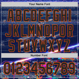 Custom Blue Black-Orange Futurism Sci-Fi E-sports 3D Pattern Design Authentic Baseball Jersey