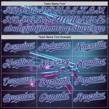 Custom Blue Purple-Ice Blue Futurism Cyberpunk E-sports 3D Pattern Design Authentic Baseball Jersey