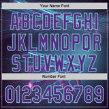 Custom Blue Purple-Ice Blue Futurism Cyberpunk E-sports 3D Pattern Design Authentic Baseball Jersey