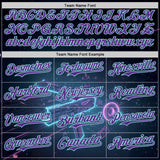 Custom Black Purple-Ice Blue Futurism Cyberpunk E-sports 3D Pattern Design Authentic Baseball Jersey