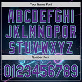 Custom Black Purple-Ice Blue Futurism Cyberpunk E-sports 3D Pattern Design Authentic Baseball Jersey
