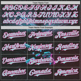 Custom Black Ice Blue-Pink Futurism Cyberpunk E-sports 3D Pattern Design Authentic Baseball Jersey