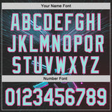 Custom Black Ice Blue-Pink Futurism Cyberpunk E-sports 3D Pattern Design Authentic Baseball Jersey
