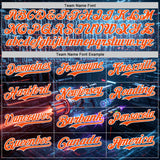 Custom Black Orange-White Futurism Cyberpunk E-sports 3D Pattern Design Authentic Baseball Jersey