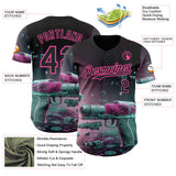 Custom Black-Pink Futurism Cyberpunk E-sports 3D Pattern Design Authentic Baseball Jersey