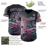 Custom Black-Light Pink Futurism Cyberpunk E-sports 3D Pattern Design Authentic Baseball Jersey