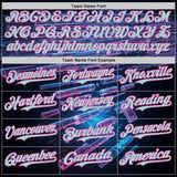 Custom Black Ice Blue-Pink Futurism Cyberpunk E-sports 3D Pattern Design Authentic Baseball Jersey