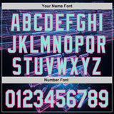 Custom Black Ice Blue-Pink Futurism Cyberpunk E-sports 3D Pattern Design Authentic Baseball Jersey