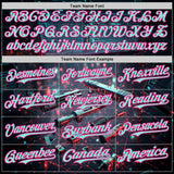 Custom Black Ice Blue-Hot Pink Futurism Tech E-sports 3D Pattern Design Authentic Baseball Jersey