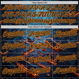Custom Blue Black-Bay Orange Futurism Tech E-sports 3D Pattern Design Authentic Baseball Jersey