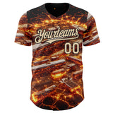 Custom Black-City Cream Futurism Cyberpunk Tech E-sports 3D Pattern Design Authentic Baseball Jersey