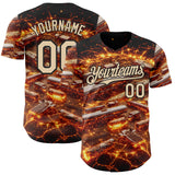 Custom Black-City Cream Futurism Cyberpunk Tech E-sports 3D Pattern Design Authentic Baseball Jersey