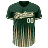 Custom Green-Cream Geometric Hexagonal Dot Gradient Authentic Baseball Jersey