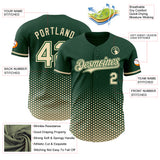 Custom Green-Cream Geometric Hexagonal Dot Gradient Authentic Baseball Jersey